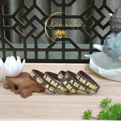 Combo 100 vòng đeo tay đủ màu In danh hiệu Phật A Di Đà