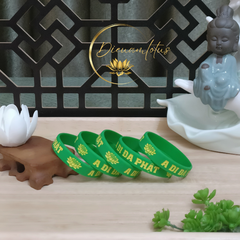 Combo 100 vòng đeo tay đủ màu In danh hiệu Phật A Di Đà