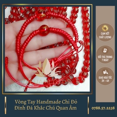 Vòng Tay Chỉ Đỏ Handmade  may mắn đính hạt đá thủy tinh