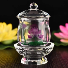 Ly nước thờ cúng thủy tinh