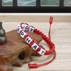 Vòng tay HandMade chỉ đỏ may mắn đính đá hoa nhiều màu