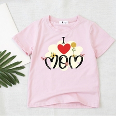 Áo thun cotton dày dặn cho bé trai bé gái họa tiết chữ