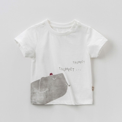 Áo thun bé gái cotton hình con voi