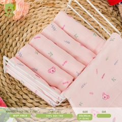 KHĂN SỮA MIPBI SƠ SINH – 2 LỚP ( 70% sợi tre + 30% Cotton)