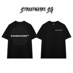 Áo Thun Stussy Corp Spiral Text Cotton Cao Cấp Form Rộng Unisex Streetwears SG – STU015