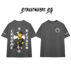 Áo Thun Chrome Heart Simpson Cartoon Gang Star Cotton Cao Cấp Form Rộng Unisex - Streetwears SG - CH36