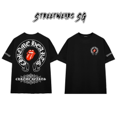 Áo Thun Chrome Heart Lick Tongue Gothic Cross Cotton Cao Cấp Form Rộng Unisex - Streetwears SG - CH32