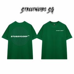 Áo Thun Stussy Corp Spiral Text Cotton Cao Cấp Form Rộng Unisex Streetwears SG – STU015