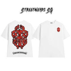Áo Thun Chrome Heart Gothic Red Gothic Crest Cotton Cao Cấp Form Rộng Unisex - Streetwears SG - CH17