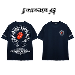 Áo Thun Chrome Heart Lick Tongue Gothic Cross Cotton Cao Cấp Form Rộng Unisex - Streetwears SG - CH32