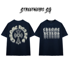 Áo Thun Chrome Ghost Effect Cross Scripts Cotton Cao Cấp Form Rộng Unisex - Streetwears SG - CH72