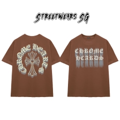 Áo Thun Chrome Ghost Effect Cross Scripts Cotton Cao Cấp Form Rộng Unisex - Streetwears SG - CH72