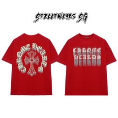 Áo Thun Chrome Ghost Effect Cross Scripts Cotton Cao Cấp Form Rộng Unisex - Streetwears SG - CH72