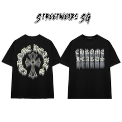 Áo Thun Chrome Ghost Effect Cross Scripts Cotton Cao Cấp Form Rộng Unisex - Streetwears SG - CH72
