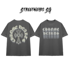 Áo Thun Chrome Ghost Effect Cross Scripts Cotton Cao Cấp Form Rộng Unisex - Streetwears SG - CH72