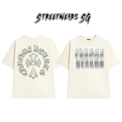 Áo Thun Chrome Ghost Effect Cross Scripts Cotton Cao Cấp Form Rộng Unisex - Streetwears SG - CH72