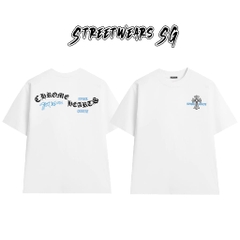 Áo Thun Chrome Blue Sportsed Scripts Cotton Cao Cấp Form Rộng Unisex - Streetwears SG - CH67