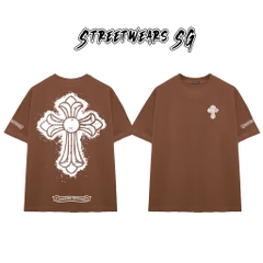 Áo Thun Chrome Heart Street Cross Paint Splash Cotton Cao Cấp Form Rộng Unisex - Streetwears SG - CH19