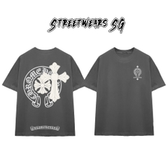 Áo Thun Chrome Heart Cross Shield Gothic Cotton Cao Cấp Form Rộng Unisex - Streetwears SG - CH31