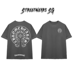 Áo Thun Chrome Heart Double Horseshoe Classic Cross Cotton Cao Cấp Form Rộng Unisex - Streetwears SG - CH28