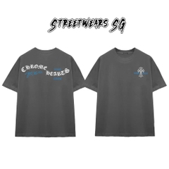 Áo Thun Chrome Blue Sportsed Scripts Cotton Cao Cấp Form Rộng Unisex - Streetwears SG - CH67