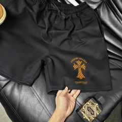 Quần Shorts Nỉ Chrome Hearts Gold Camo Cross Form Rộng – Streetwears SG