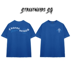 Áo Thun Chrome Blue Sportsed Scripts Cotton Cao Cấp Form Rộng Unisex - Streetwears SG - CH67