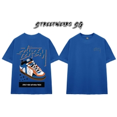 Áo thun Stussy Starry Blue Shoe Cao Cấp Form Rộng - Streetwears SG - STU45