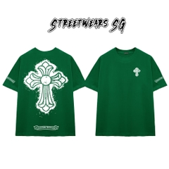 Áo Thun Chrome Heart Street Cross Paint Splash Cotton Cao Cấp Form Rộng Unisex - Streetwears SG - CH19