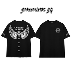 Áo Thun Chrome Gothic Wing Signature Cross Cotton Cao Cấp Form Rộng Unisex - Streetwears SG - CH94