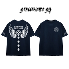 Áo Thun Chrome Gothic Wing Signature Cross Cotton Cao Cấp Form Rộng Unisex - Streetwears SG - CH94