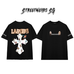 Áo Thun Chrome Labubu Cartoon Cross Graphics Cotton Cao Cấp Form Rộng Unisex - Streetwears SG - CH56