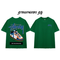 Áo thun Stussy Starry Blue Shoe Cao Cấp Form Rộng - Streetwears SG - STU45