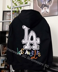 Áo Hoodie MLB Los Angeles Bubble Art Form Rộng Unisex - Streetwears SG - HDMLB-1