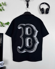 Áo Thun MLB Boston Letter Logo Cotton Form Rộng Unisex - Streetwears SG - MLBBT-1