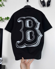 Áo Thun MLB Boston Letter Logo Cotton Form Rộng Unisex - Streetwears SG - MLBBT-1