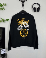 Áo Sweater Stussy Daisy Smiley Cotton Form Rộng Unisex - Streetwears SG - SWSTU-4