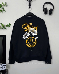 Áo Sweater Stussy Daisy Smiley Cotton Form Rộng Unisex - Streetwears SG - SWSTU-4