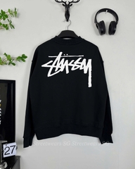 Áo Sweater Stussy Logo Trắng Cotton Form Rộng Unisex - Streetwears SG - SWSTU-1