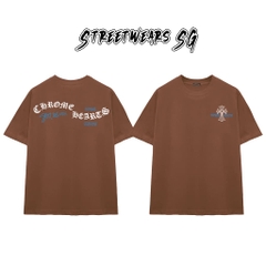 Áo Thun Chrome Blue Sportsed Scripts Cotton Cao Cấp Form Rộng Unisex - Streetwears SG - CH67