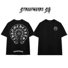 Áo Thun Chrome Heart Double Horseshoe Classic Cross Cotton Cao Cấp Form Rộng Unisex - Streetwears SG - CH28