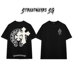 Áo Thun Chrome Heart Cross Shield Gothic Cotton Cao Cấp Form Rộng Unisex - Streetwears SG - CH31