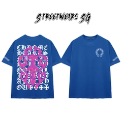 Áo Thun Chrome Neon Pink Gothic Font Cotton Cao Cấp Form Rộng Unisex - Streetwears SG - CH95