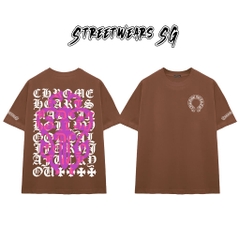 Áo Thun Chrome Neon Pink Gothic Font Cotton Cao Cấp Form Rộng Unisex - Streetwears SG - CH95