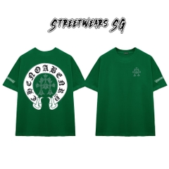 Áo Thun Chrome Heart Triple Cross Horseshoe Charm Cotton Cao Cấp Form Rộng Unisex - Streetwears SG - CH40