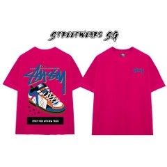 Áo thun Stussy Starry Blue Shoe Cao Cấp Form Rộng - Streetwears SG - STU45