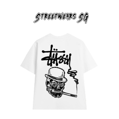 Áo thun Stussy Smokin' Skull Cao Cấp Form Rộng - Streetwears SG - STU54