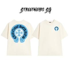 Áo Thun Chrome Blue Lucky Horse Emblem Graphics Cotton Cao Cấp Form Rộng Unisex - Streetwears SG - CH59
