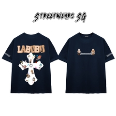 Áo Thun Chrome Labubu Cartoon Cross Graphics Cotton Cao Cấp Form Rộng Unisex - Streetwears SG - CH56