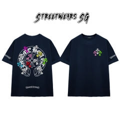 Áo Thun Chrome Heart Pop Art Cross Gothic Cotton Cao Cấp Form Rộng Unisex - Streetwears SG - CH47